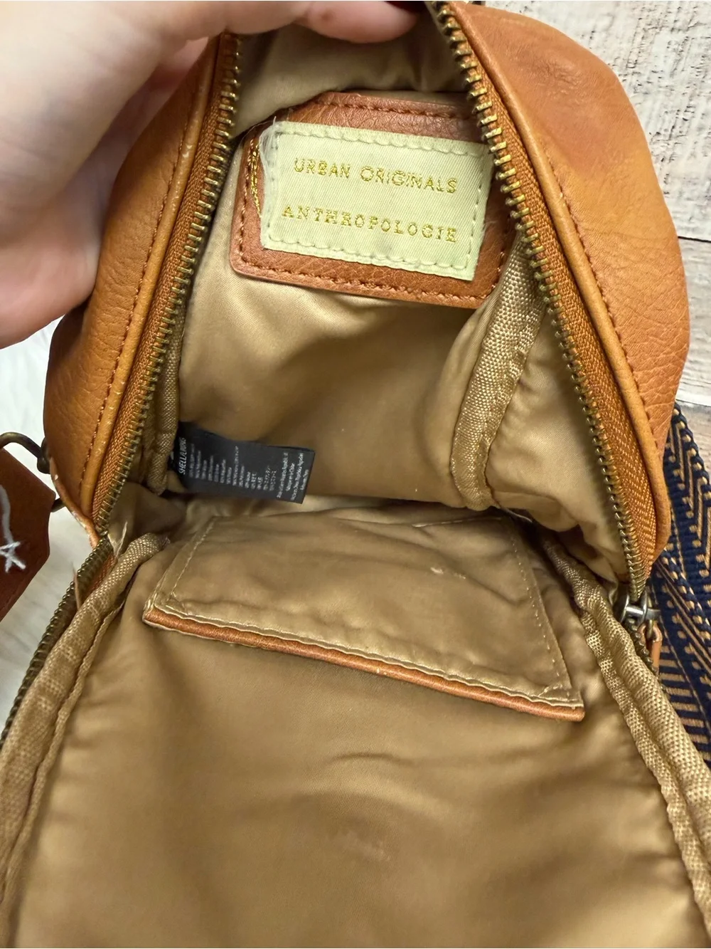 Urban Originals Anthropologie Brown Leather Crossbody Sling Bag